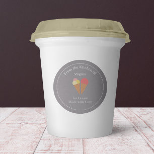 Kraft & Rustic Ice Cream Label Sticker
