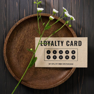 Kraft Rustic Logo Modern Minimalist Business Loy Loyalty Card