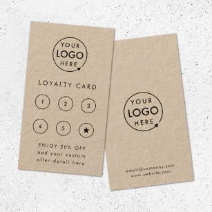 Kraft Rustic Logo   Modern Minimalist Business Loyalty Card