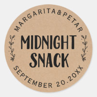 Kraft Rustic Midnight Snack Wedding Seal