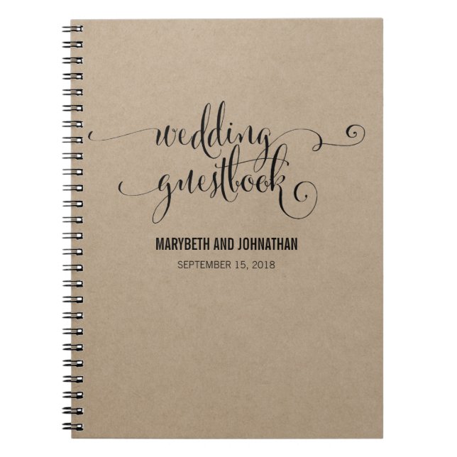 Kraft Rustic Modern We Do Wedding Guest Book (Front)