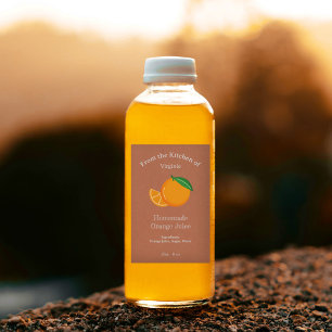 Kraft & Rustic Orange Juice Bottle Label Sticker
