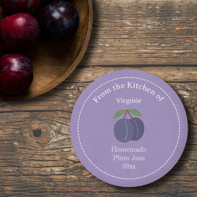Kraft & Rustic Plum Jam Label Sticker (Kraft & Rustic Plum Jam Label Sticker)