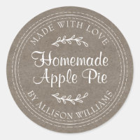 Kraft Rustic Script Apple Pie Food Label