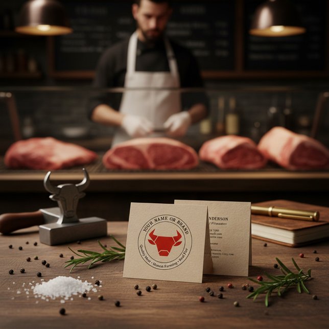 Kraft Rustic Vintage Logo Catering Business Card (Creator Uploaded)