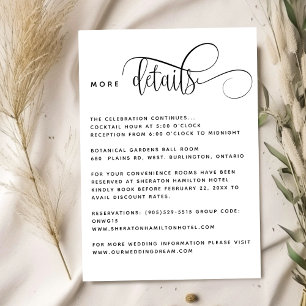 Kraft, Rustic Wedding Guest Information Details Enclosure Card