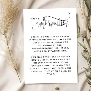 Kraft, Rustic Wedding Information Enclosure Card