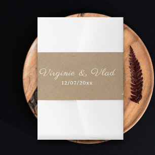Kraft & Rustic Wedding Invitation Belly Band