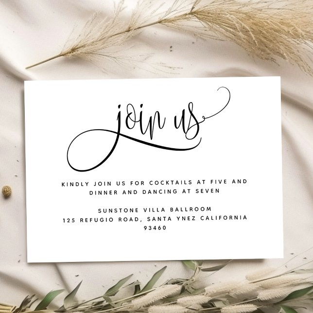Kraft, Rustic Wedding Join Us Reception Enclosure Card (Creator Uploaded)