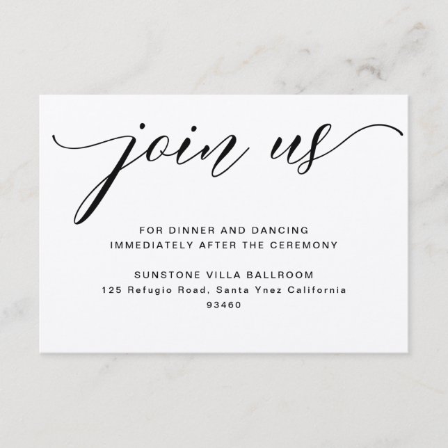 Kraft, Rustic Wedding Reception Enclosure Card (Front)