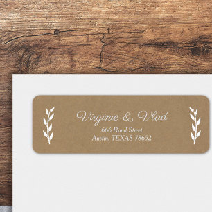 Kraft & Rustic Wedding Return address label