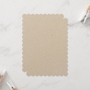Kraft Scalloped Flat Card