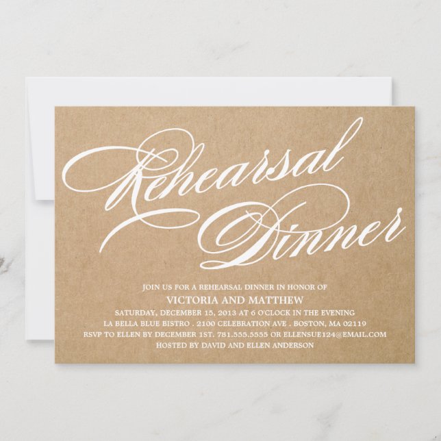 KRAFT SCRIPT 2 | REHEARSAL DINNER INVITE (Front)