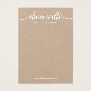 Kraft Script Calligraphy Font Earring Display