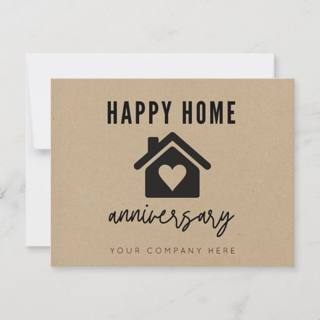 Kraft Script Happy Housiversary Card (Front)