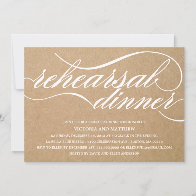 KRAFT SCRIPT | REHEARSAL DINNER INVITE (Front)