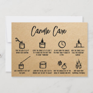 Kraft Simple Candle Care Thank You Add Logo Card