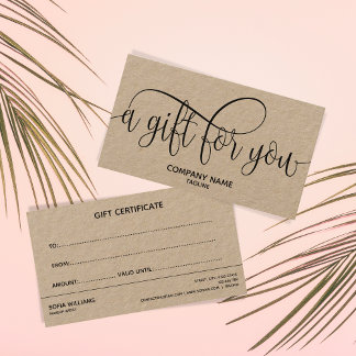 Kraft Simple & Modern Business Gift Certificate