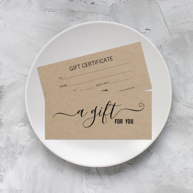 Kraft Simple & Modern Business Gift Certificate (Creator Uploaded)
