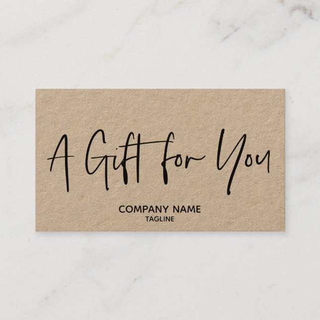 Kraft Simple & Modern Business Gift Certificate (Front)