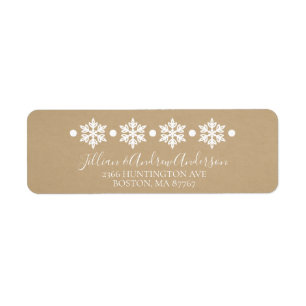 Kraft Snowflakes Winter Address Label