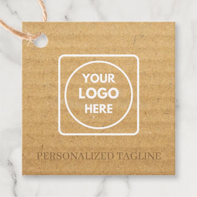 Kraft Square Custom Hang Tag With String Label (Front)