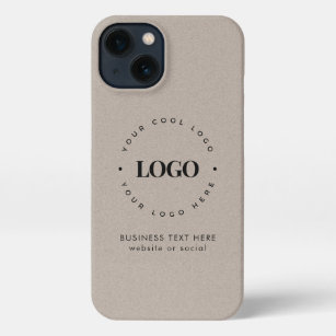 Kraft Style Business Custom Logo & Text Rustic iPh iPhone 13 Case