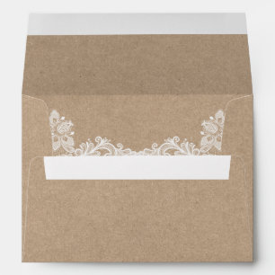 Kraft Style Rustic Wedding Lace Envelope