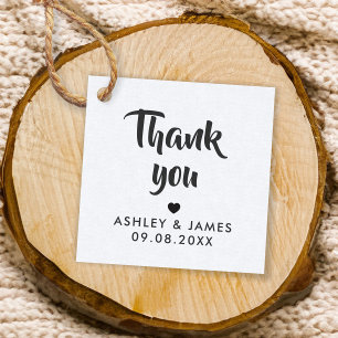 Kraft Thank You Gift Tags, Wedding Thank You Favour Tags