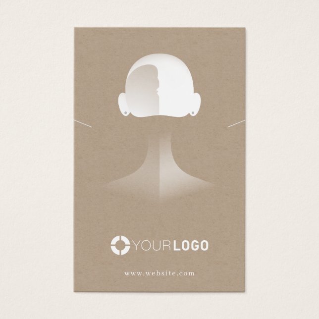 Kraft unique portrait custom logo earring display (Front)