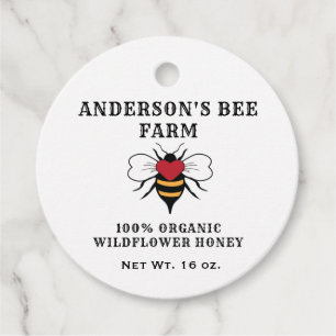 Kraft vintage bee honey jar classic round sticker favour tags