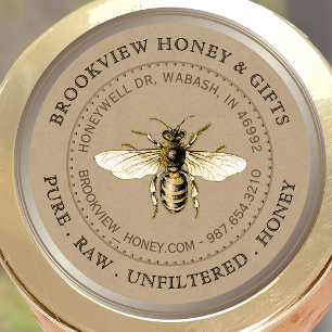 Kraft Vintage Bee Honey Jar Label