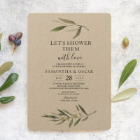 Kraft Watercolor Green Olive Branch
