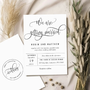 Kraft We Are Getting Married Modern Rustic Wedding Invitation