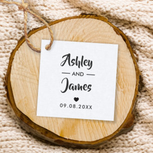 Kraft Wedding Favour Tags Personalised with Names
