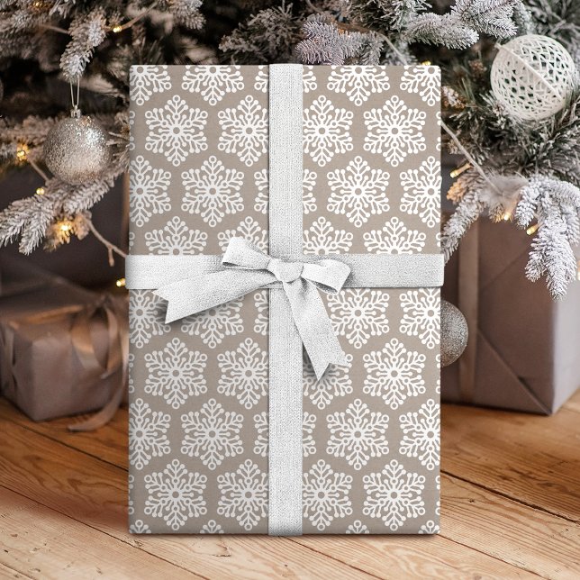 Kraft White Snowflakes Christmas Holiday Wrapping Paper (Kraft White Snowflakes Christmas Holiday Wrapping Paper)