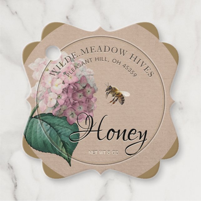 Kraft Wildflower Honeybee Honey and Nutrition Tag  (Front)
