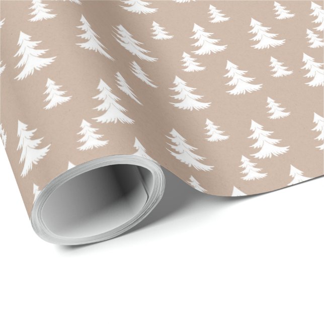 Kraft Winter White Christmas Elegant  Wrapping Pap Paper (Roll Corner)