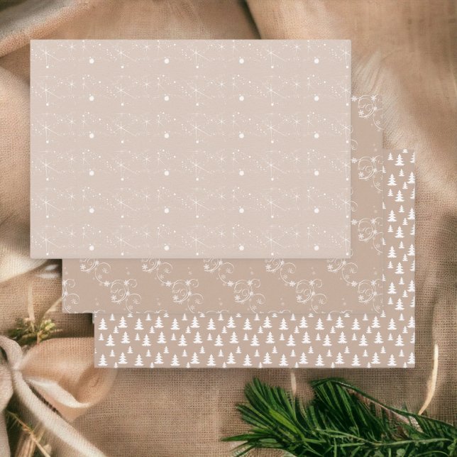 Kraft Winter White Christmas Elegant Wrapping Pape Wrapping Paper Sheet (Creator Uploaded)