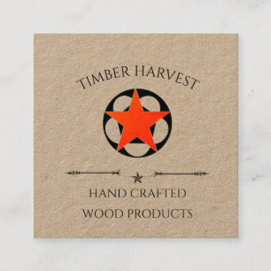 Kraft Woodworker Square Business Card