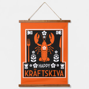 Kräftskiva - Swedish Crayfish Party Hanging Tapestry