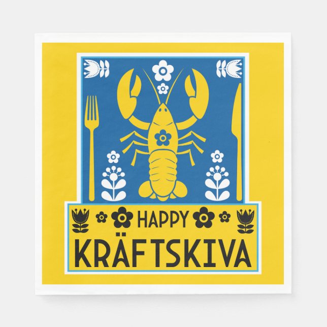 Kräftskiva - Swedish Crayfish Party Napkin