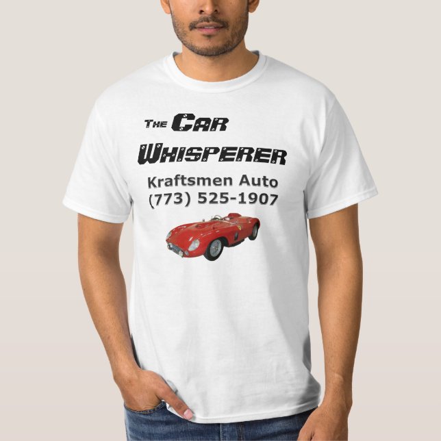 Kraftsmen Car Whisperer Basic T-Shirt (w/red car) (Front)