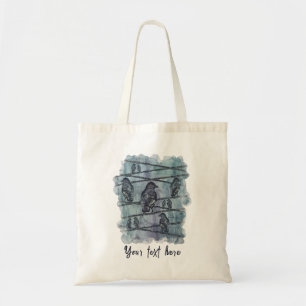 Krähen Raben Vogel Crows auf Ast Tote Bag