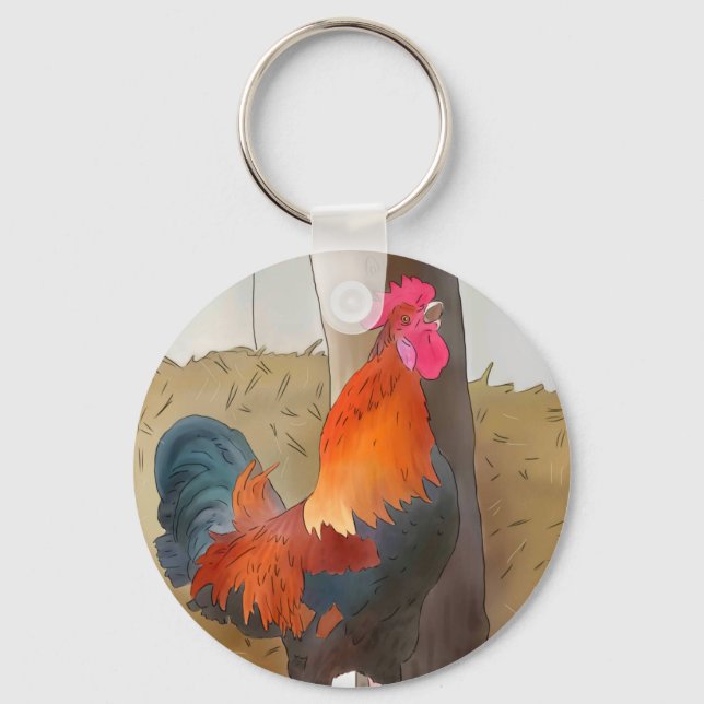 Krähender Hahn Key Ring (Front)