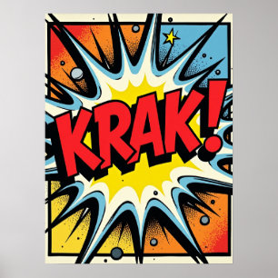 KRAK! Pop Art Comic Explosion Poster