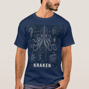 Kraken Anatomy Legendary Sea Monster Blueprint T-Shirt