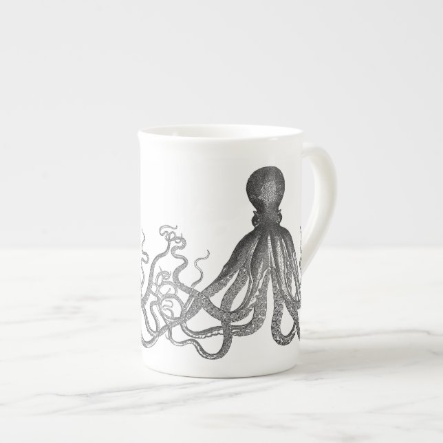 Kraken - Black Giant Octopus / Cthulu Bone China Mug (Front Right)