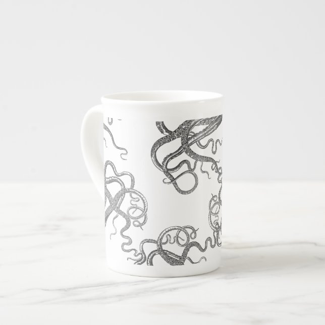 Kraken - Black Giant Octopus / Cthulu Bone China Mug (Front Left)