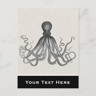 Kraken - Black Giant Octopus / Cthulu Postcard
